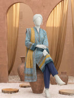 Bellissima By Aleemrah -3PC-Lawn Unstitch (Light blue)