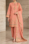 Zuni by KBC Fashion – Unstitched 3-Piece Lawn Suit (Peach)
