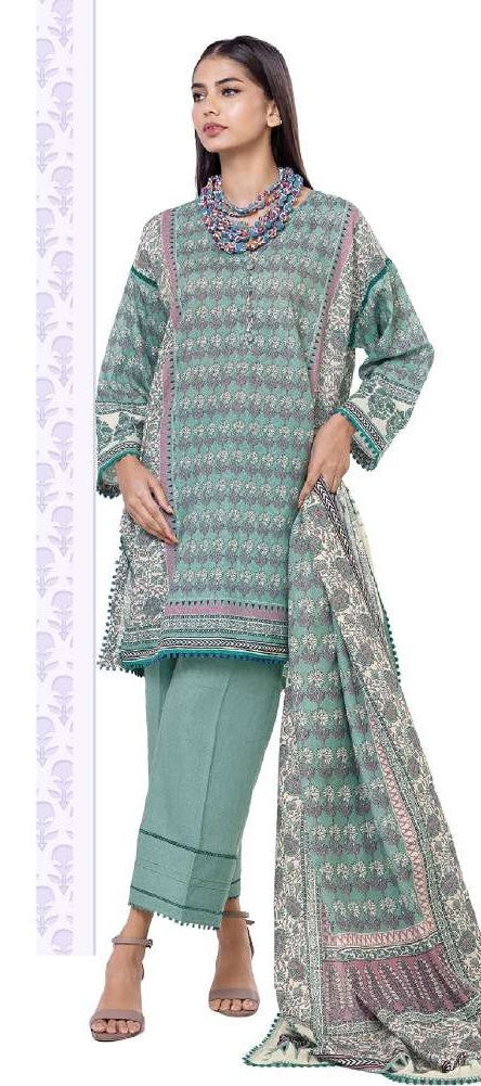 KHAADI-Unstitched 3-Piece printed Lawn Suit