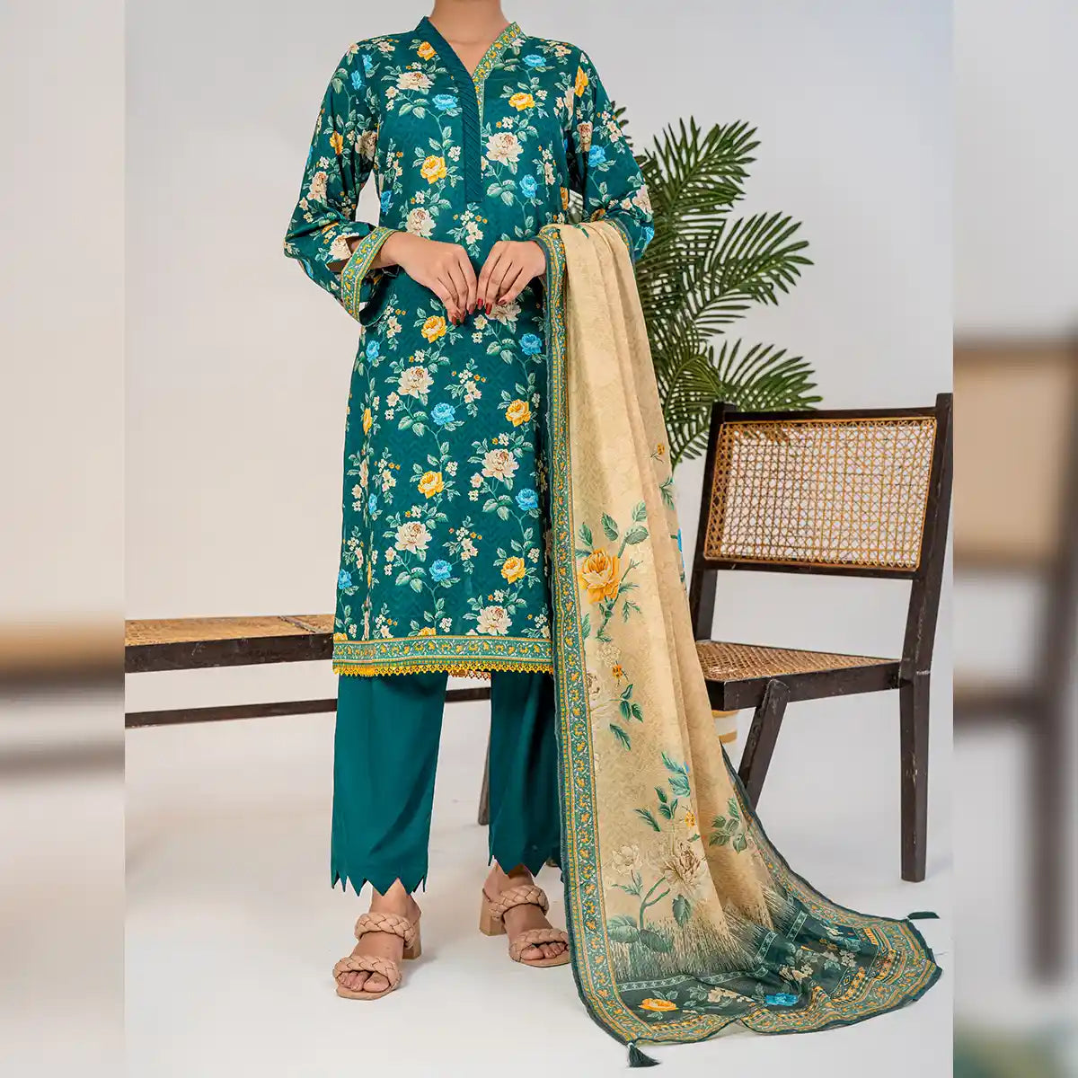 Avesta By KBC Fashion – 3-Piece Unstitched Printed Lawn Suit – (Green)