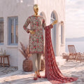 Safina Pop (Vol-02) by A One Textile - 3PC Unstitched Printed Lawn Suit (Lite Peach)