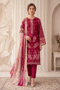 Rimal Vol 87 Embroidery Unstitched 3-Piece Lawn Suit (Berry Pink)