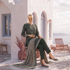 Safina Pop (Vol-02) by A One Textile - 3PC Unstitched Printed Lawn Suit (Dark Green)