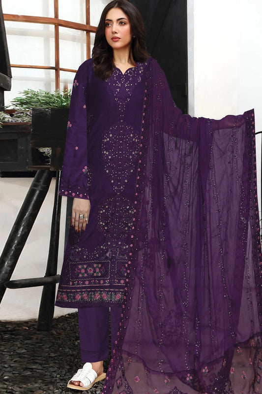 Usman Kashif Nora-Vol 1505" Lawn Embroidered 3-Piece Suit