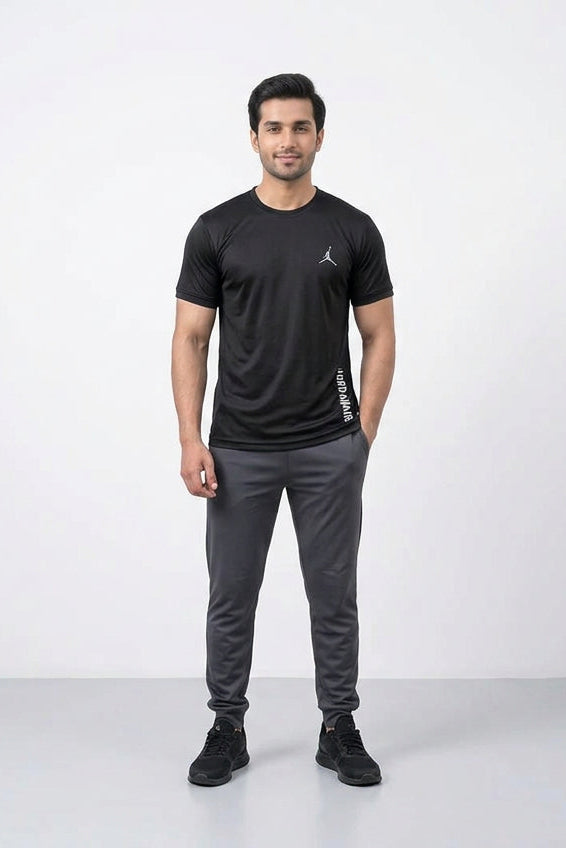 Jordan - Men’s Dry Fit T-Shirt with Logo & Side Print (Black)