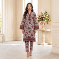 Sapphire 2-Piece Stitched Khaddar Suit (White & Red)