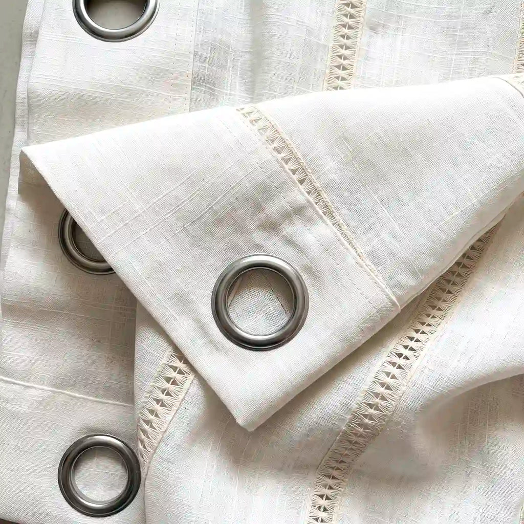 CURTAINS by KBC Fashion – 8 RINGS HIGH & EXPORT QUALITY - Single Piece (Off-White)