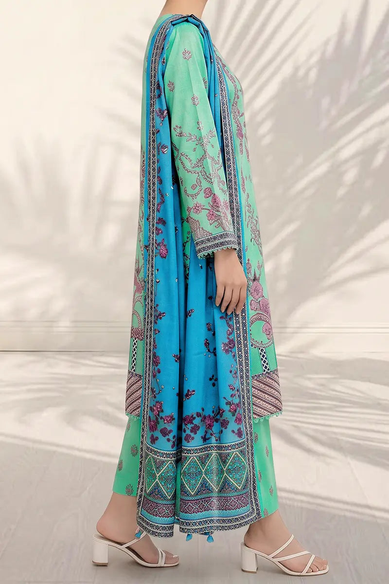 Aryana By KBC Fashion - 3PC Unstitched Printed Lawn Suit (Mint)