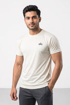 Fashion - Alo Men’s Dry Fit Crew Neck T-Shirt (Cream)