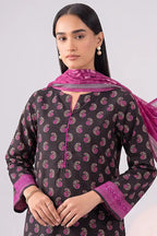 Nisha by Nishat Unstitched 3-Piece Lawn Collection (Black & Fuchsia Pink)