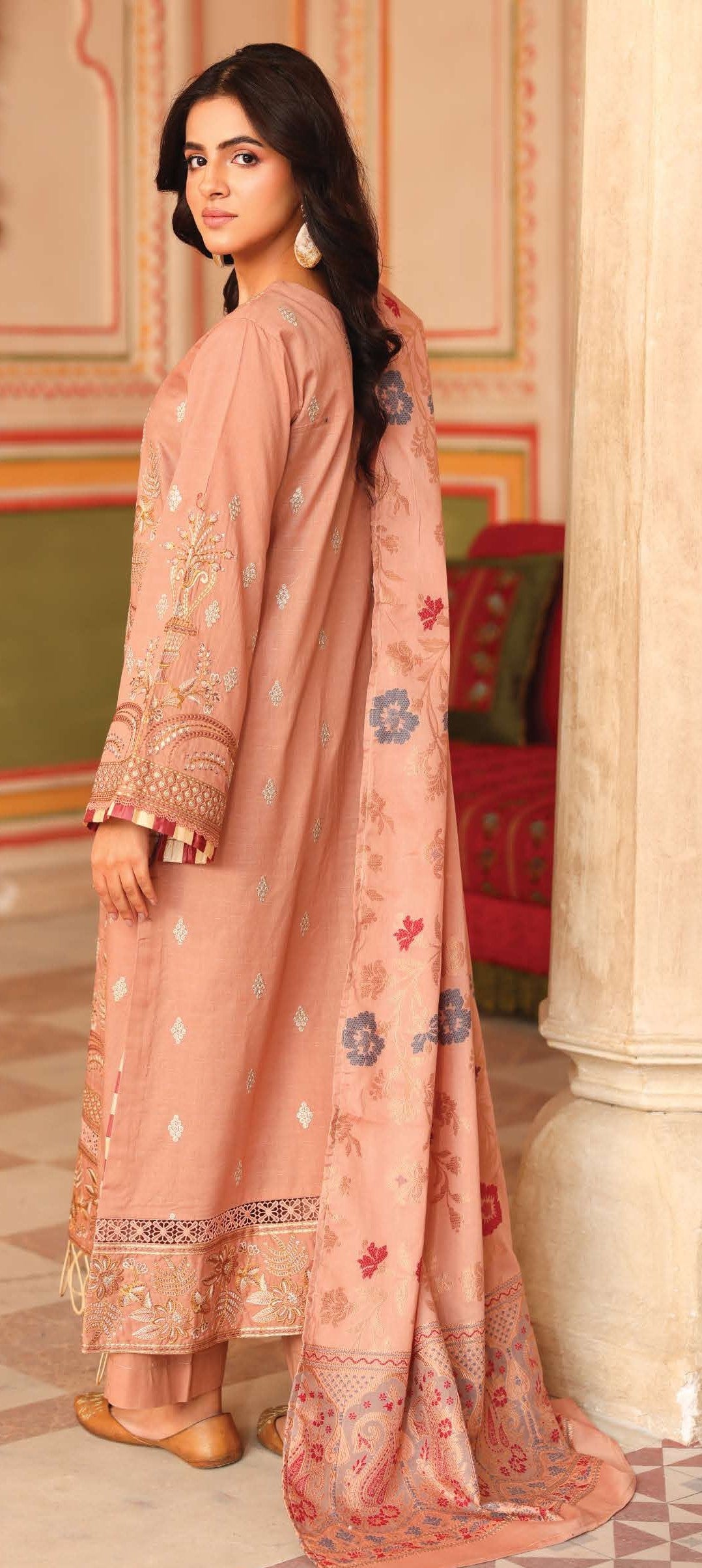 JOHRA – NASHFA Embroidered 3 Piece Unstitched Suit