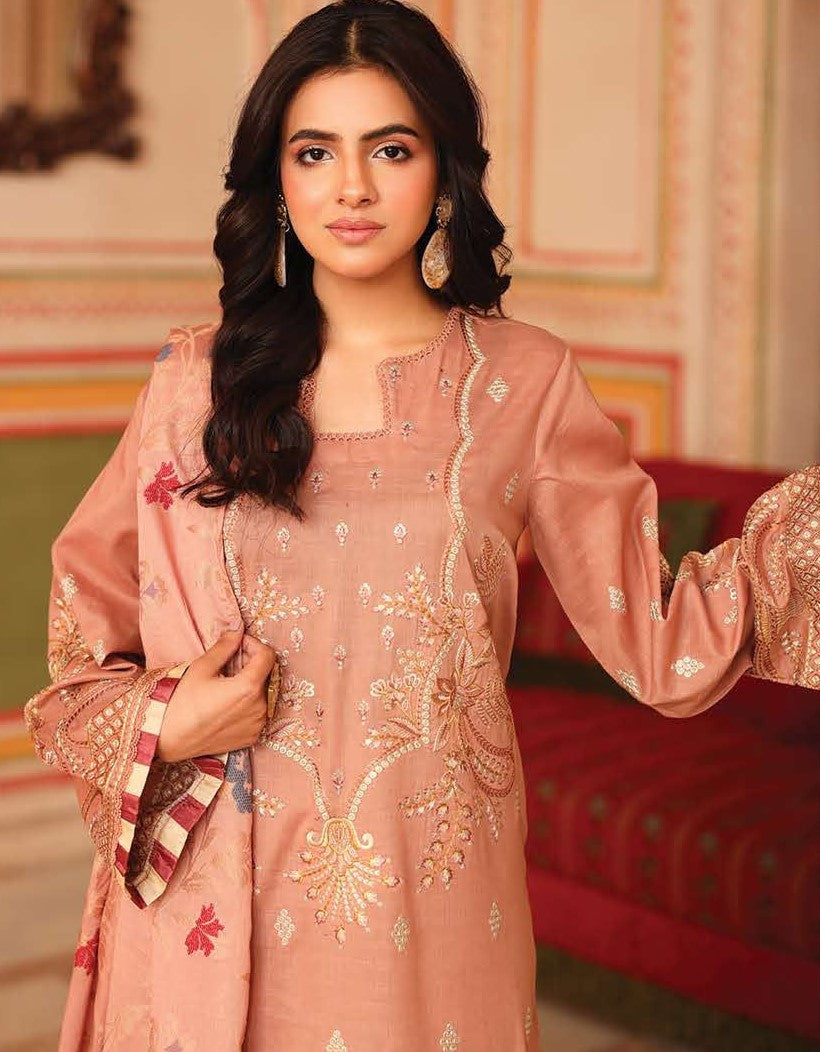 JOHRA – NASHFA Embroidered 3 Piece Unstitched Suit