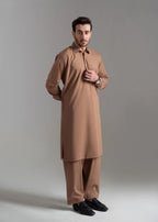 Grace Men’s Wash & Wear Unstitched Fabric Suit (Brown)