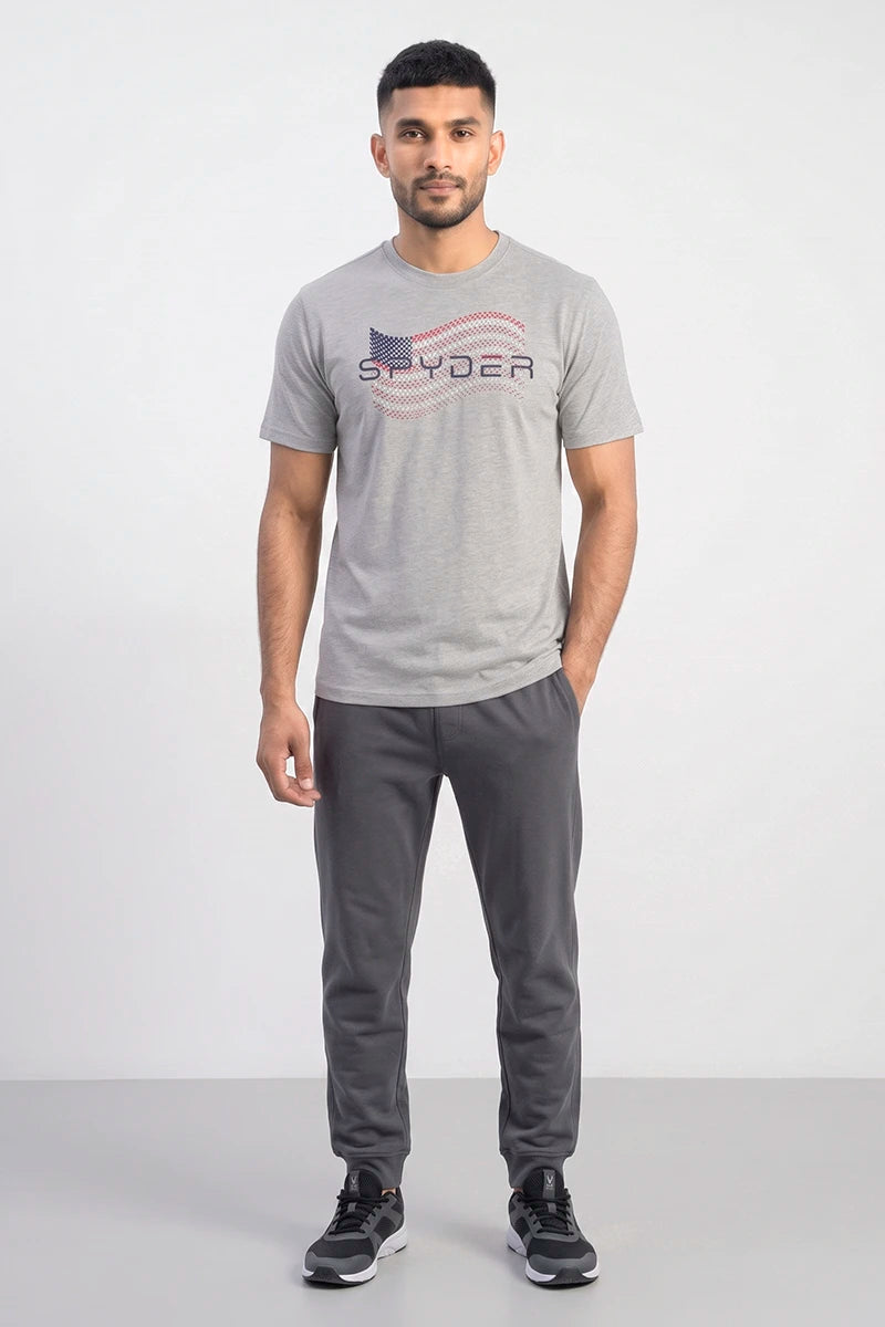 Spyder Men’s Crew Neck Printed T-Shirt – Heather Grey