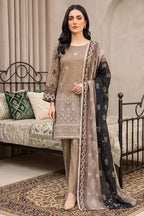 Rimal Vol 118 – Embroidered Unstitched 3-Piece Lawn Suit (Muted Taupe)