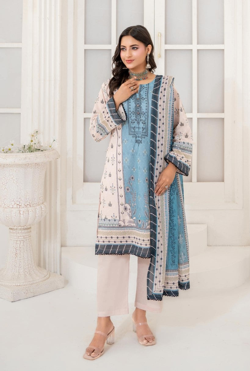 SARA – Unstitched Printed Lawn 3-Piece Suit