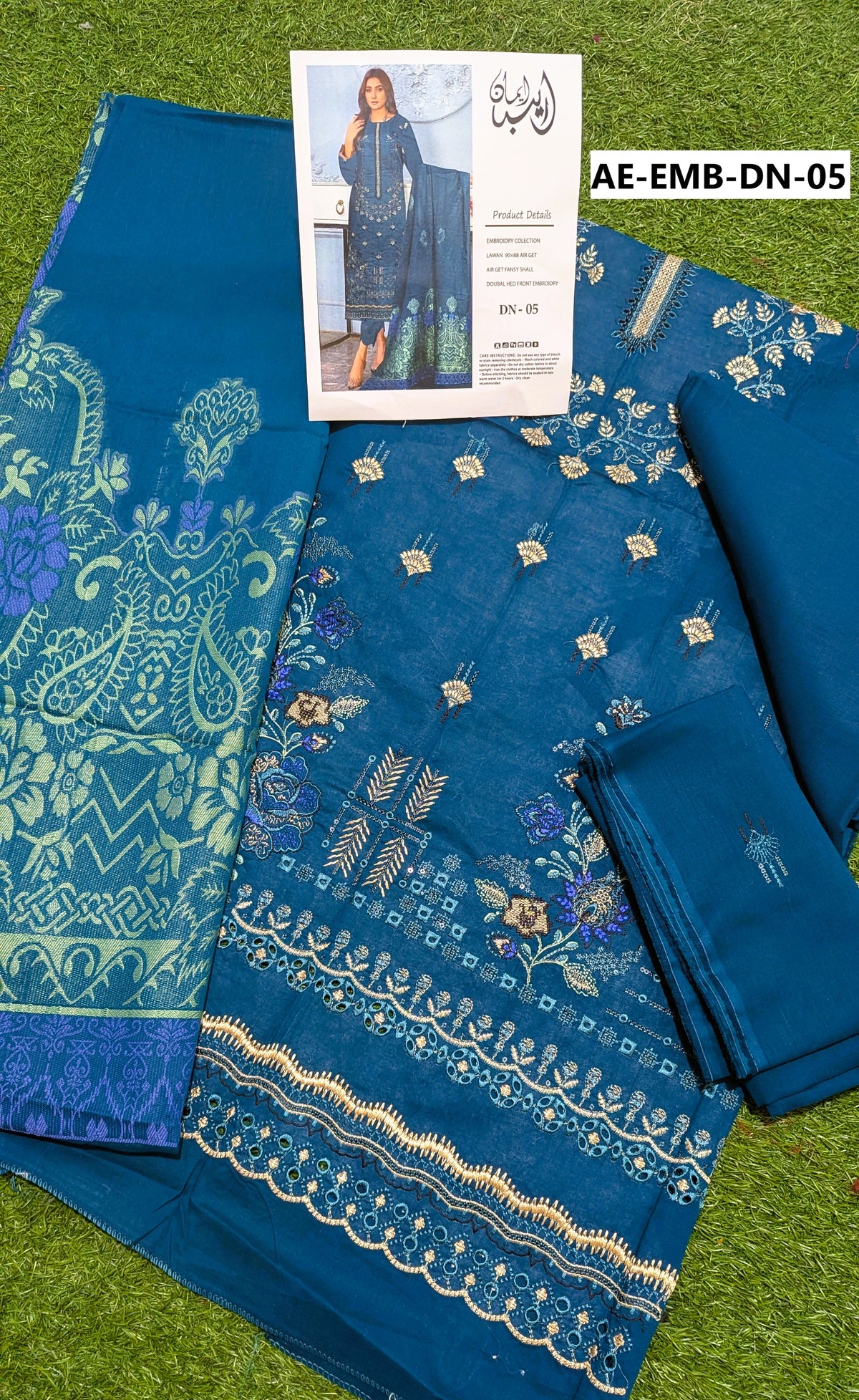 AREEBA EMAN – Unstitched 3PC Embroidered Lawn