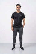 Under Armour - Men’s Dry Fit T-Shirt with Icon Logo & Side Text (Black)