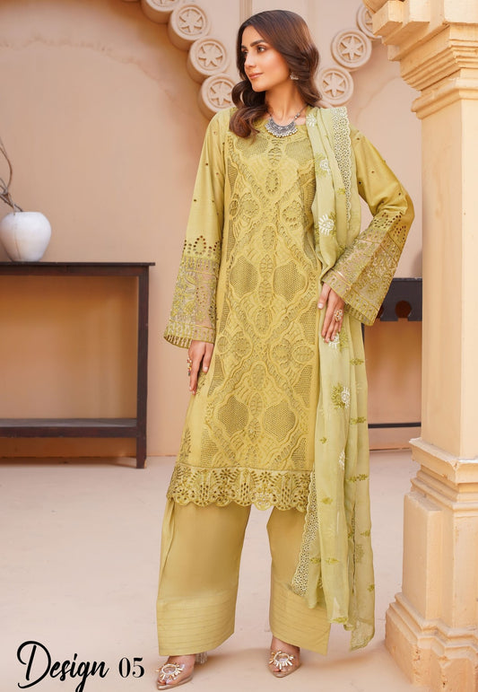 Bareeza izel – Unstitched 3-Piece Embroidered Lawn Suit