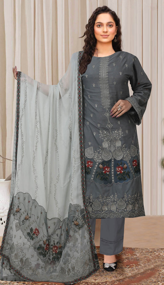 Usman Kashif Nora-Vol 1505" Lawn Embroidered 3-Piece Suit