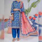 Avesta By KBC Fashion – 3-Piece Unstitched Printed Lawn Suit – (Blue)
