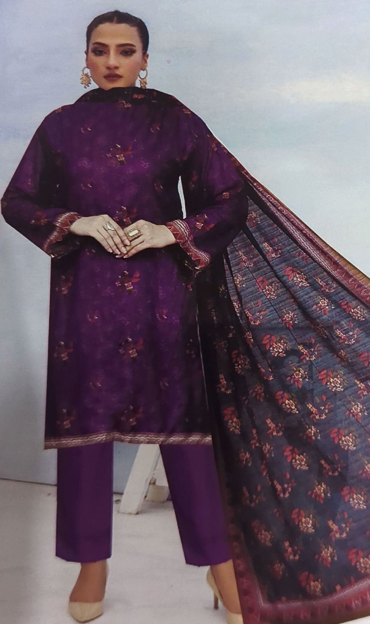 USMAN KASHIF MAHIR DORIA – 3 Piece Unstitched Lawn Suit – CHP-55