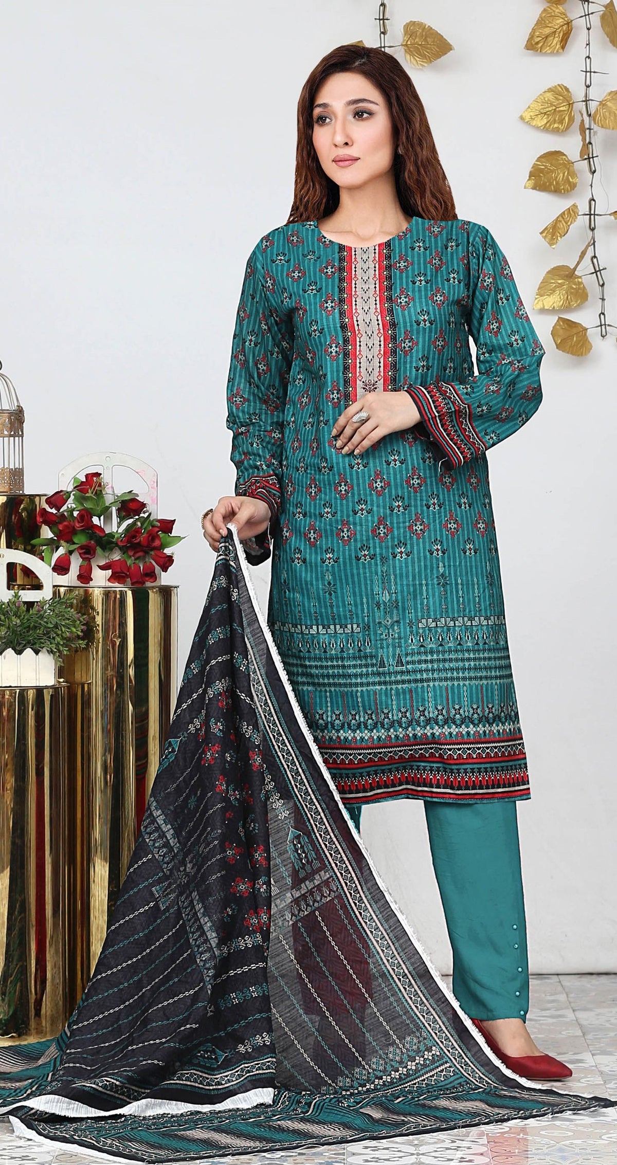 USMAN KASHIF MAHIR DORIA – 3 Piece Unstitched Lawn Suit – CHP-52