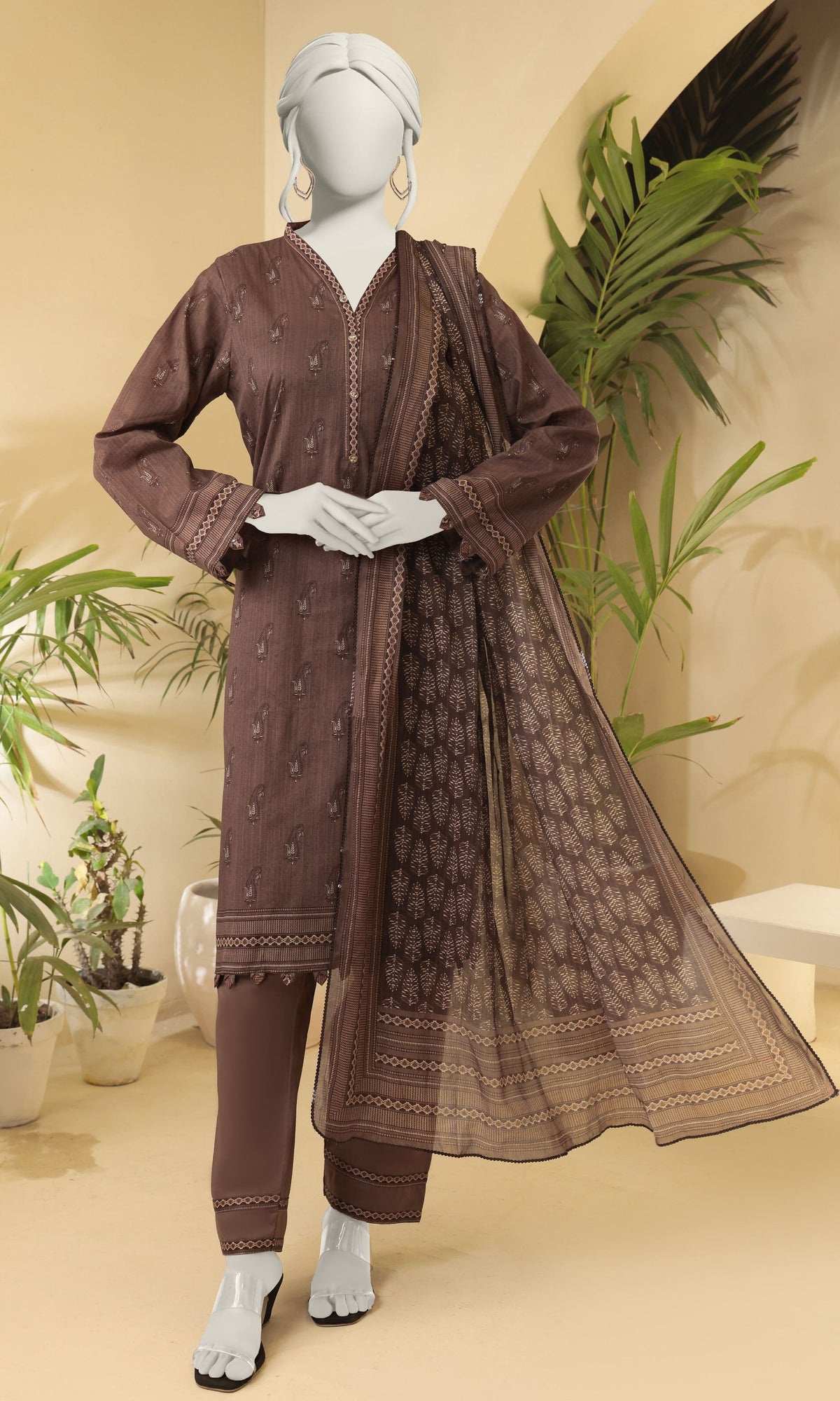 ALMEERAH-FLORAL – Unstitched 3 Piece Lawn Suit