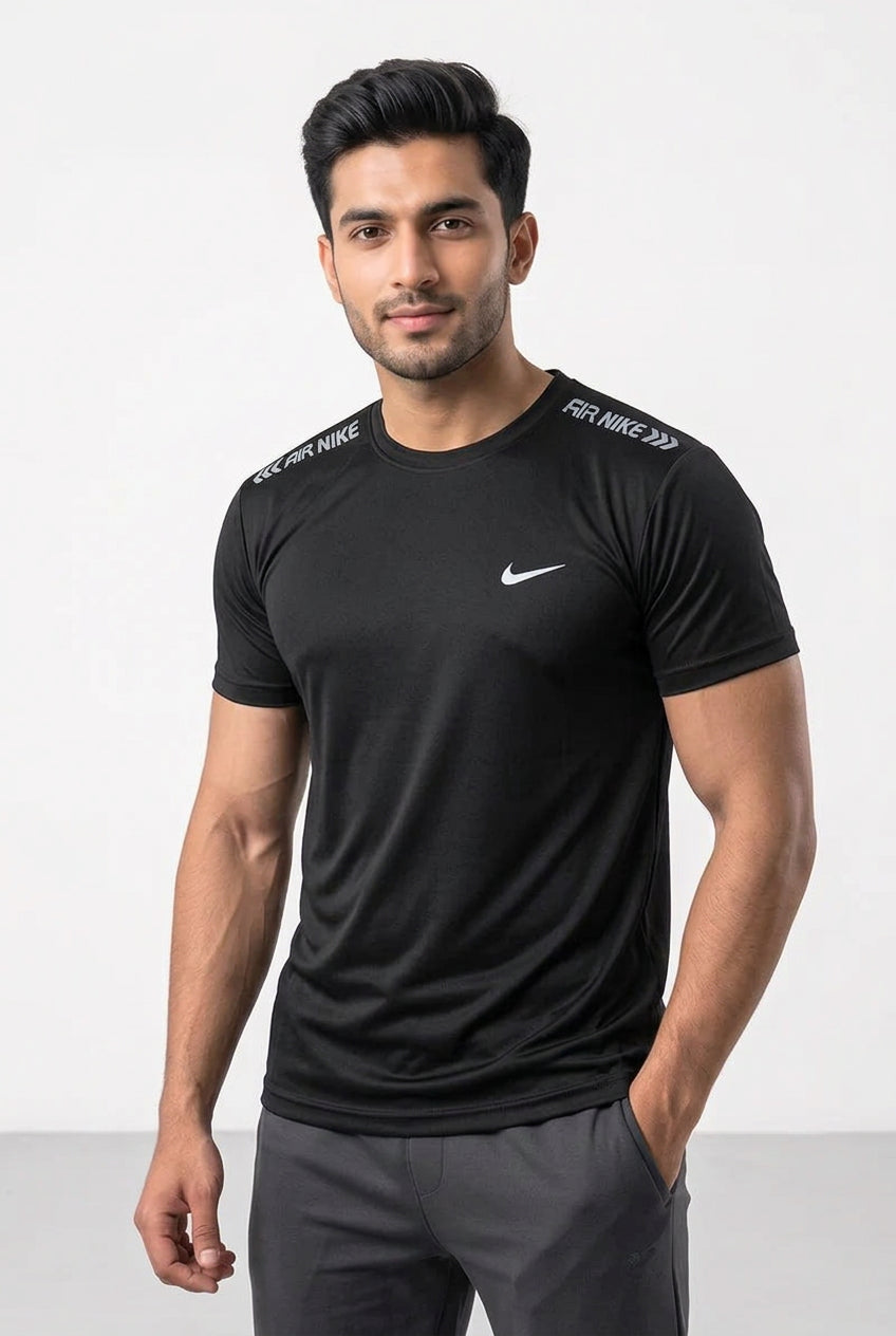 Nike - Men’s Dry Fit T-Shirt with Shoulder Print (Black)