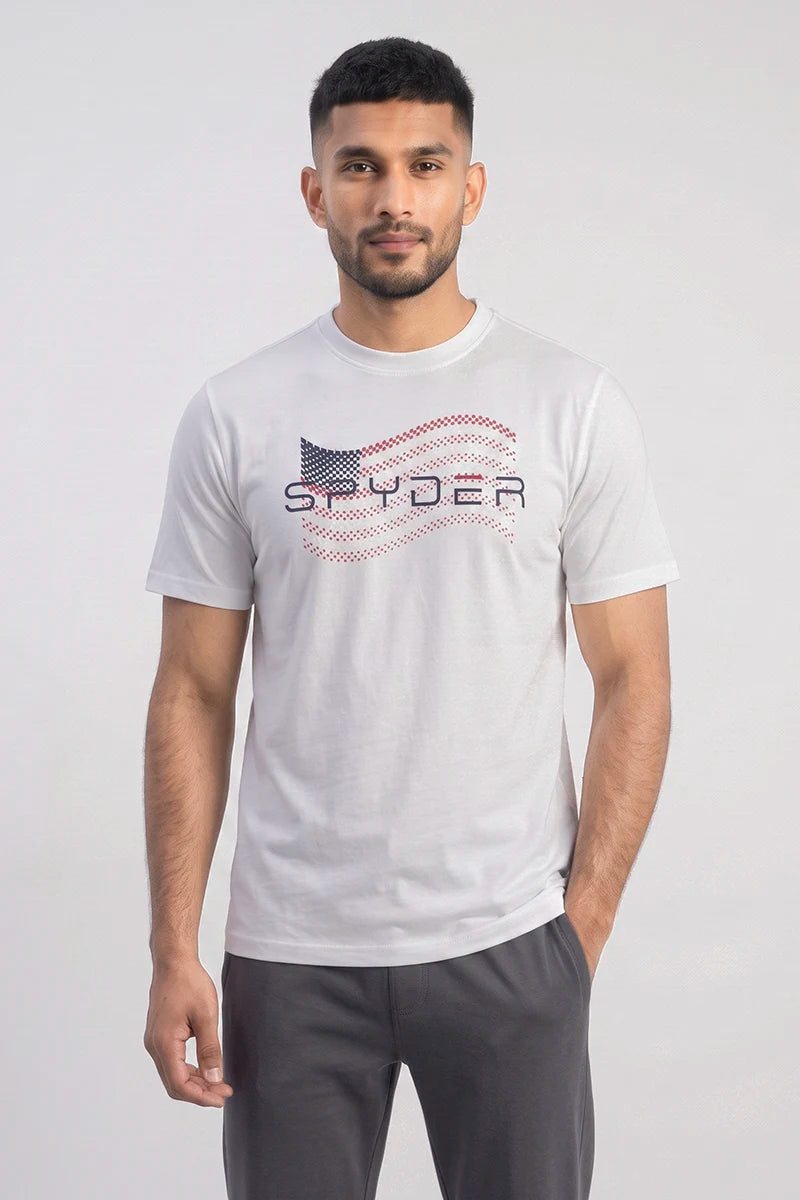 Spyder Men’s Crew Neck Printed T-Shirt – White