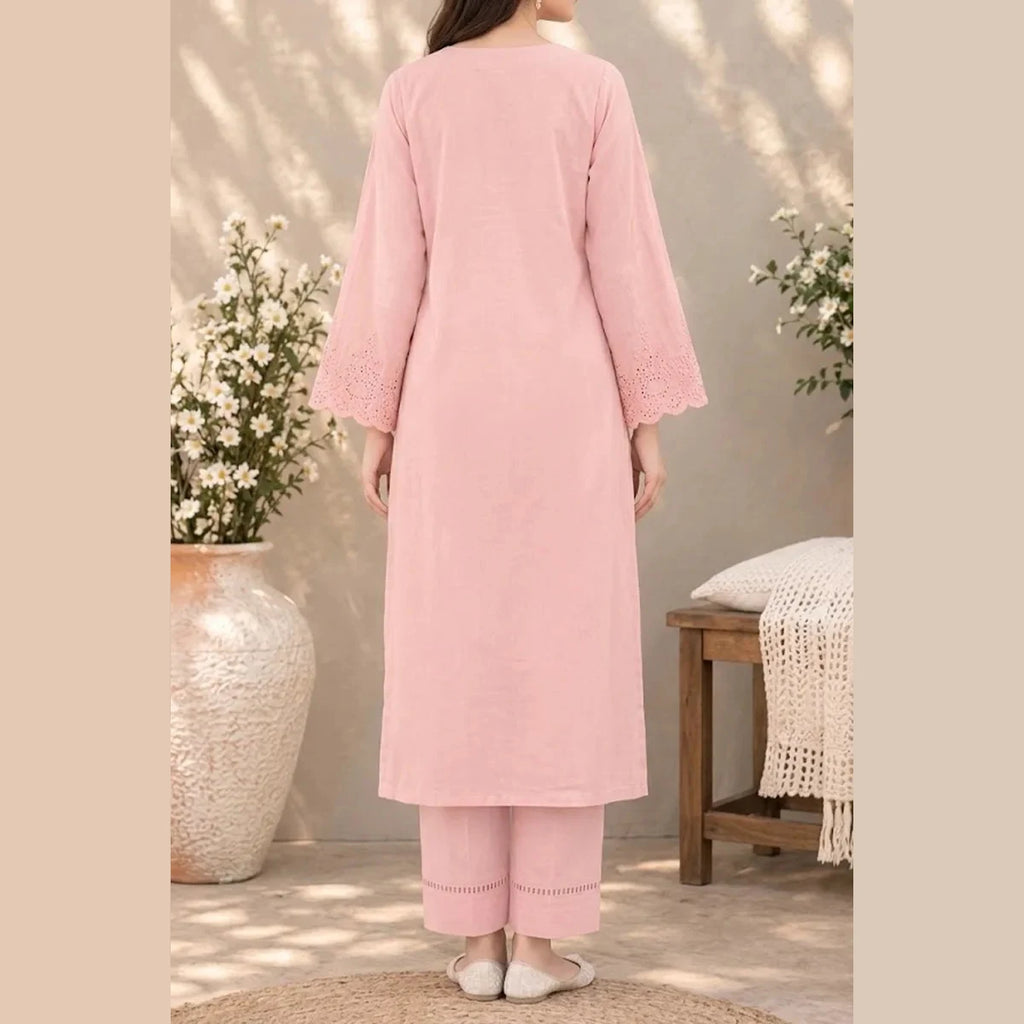 Zebaish by KBC Fashion – 2-Piece Stitched Embroidered Lawn Suit – Pink