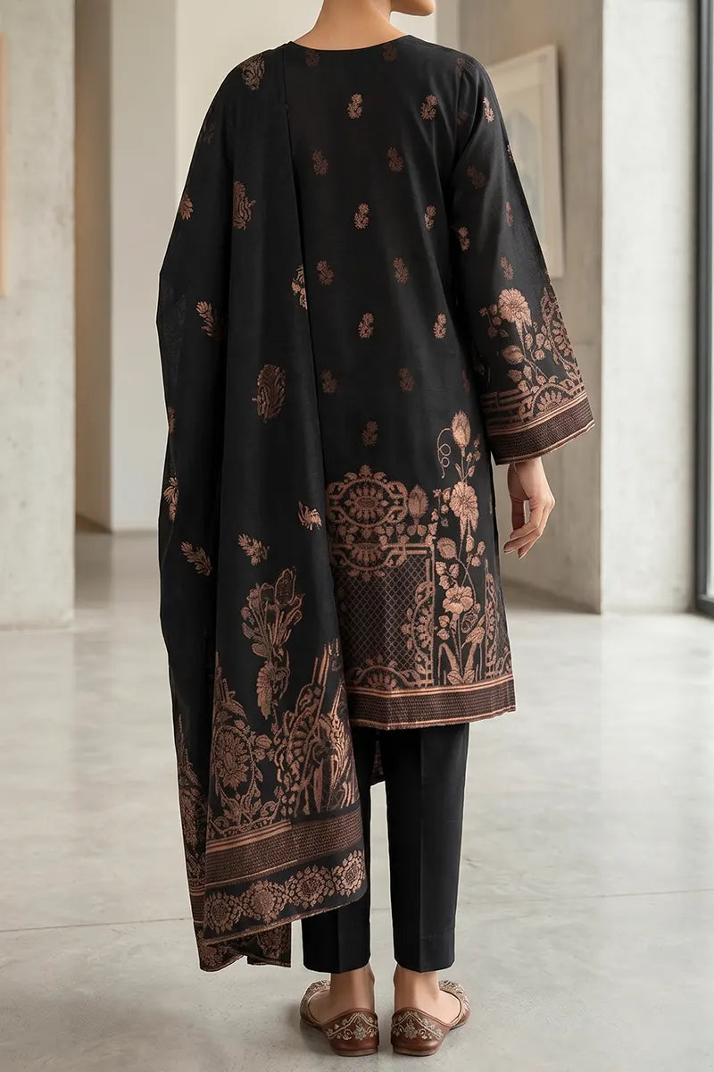 Zuni by KBC Fashion – Unstitched 3-Piece Lawn Suit (Jet Black)
