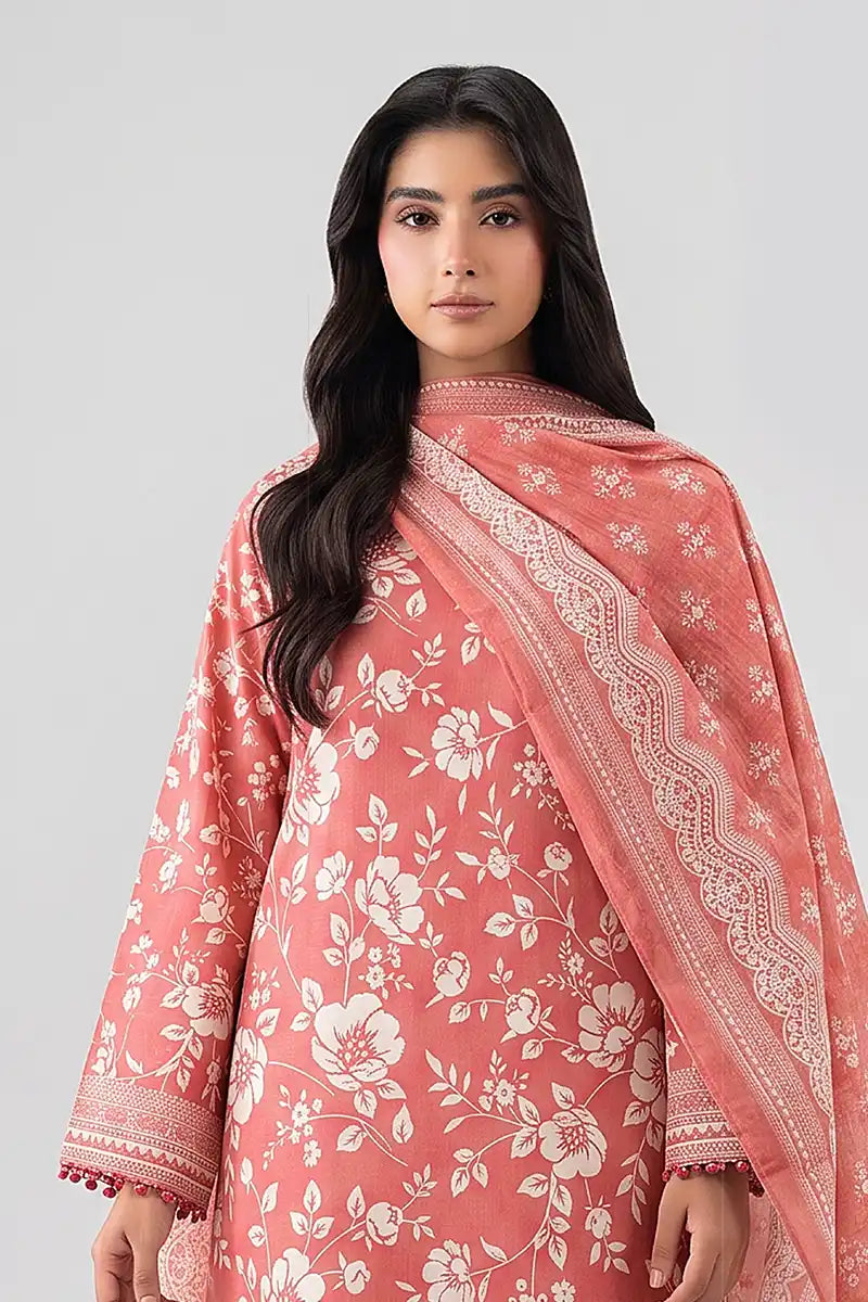 Nisha by Nishat Unstitched 3-Piece Lawn Collection (Peach)