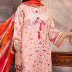 Aarzoo By KBC Fashion – 3 Piece Unstitched Embroidered Lawn Suit  – Pink