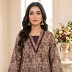 Sapphire 2-Piece Stitched Khaddar Suit (Brown)