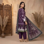 Orchid by KBC Fashion – Printed Khaddar 3 Piece Unstitched Suit – [Purple]