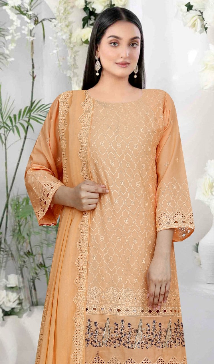 Usman Kashif – Gazal Schiffli – 3 Piece Unstitched Lawn Suit