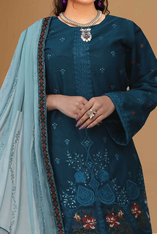 Usman Kashif Nora-Vol 1505" Lawn Embroidered 3-Piece Suit