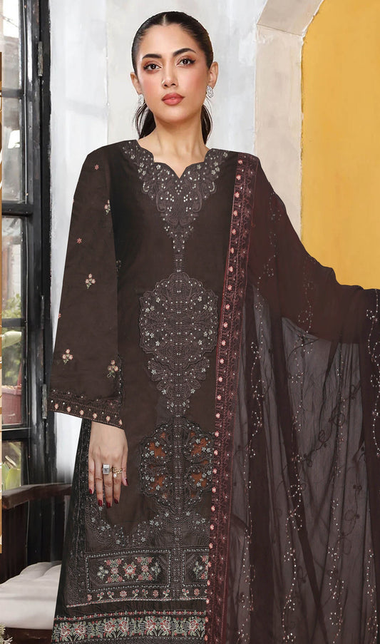 Usman Kashif Nora-Vol 1505" Lawn Embroidered 3-Piece Suit