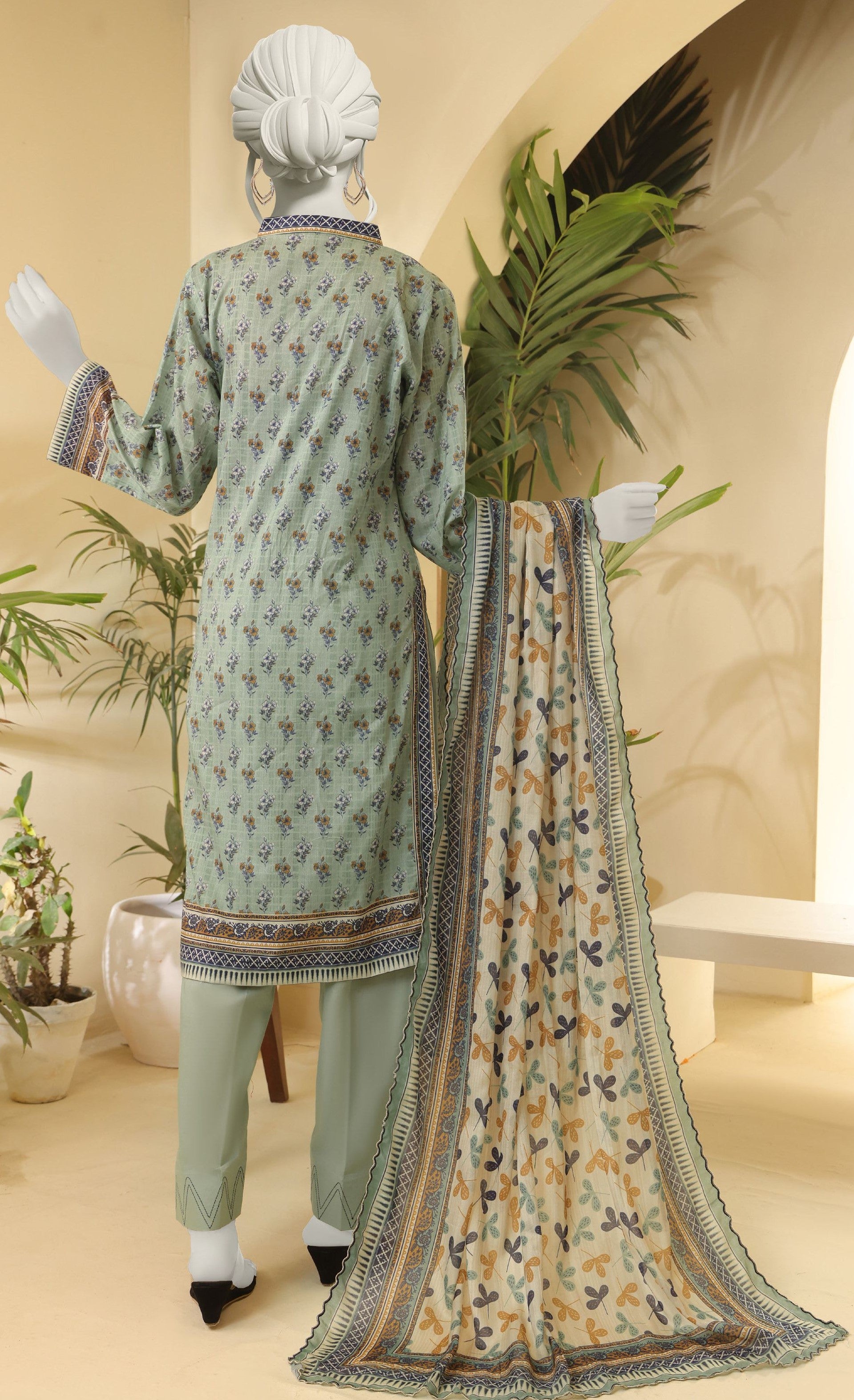 ALMEERAH-FLORAL – Unstitched 3 Piece Lawn Suit