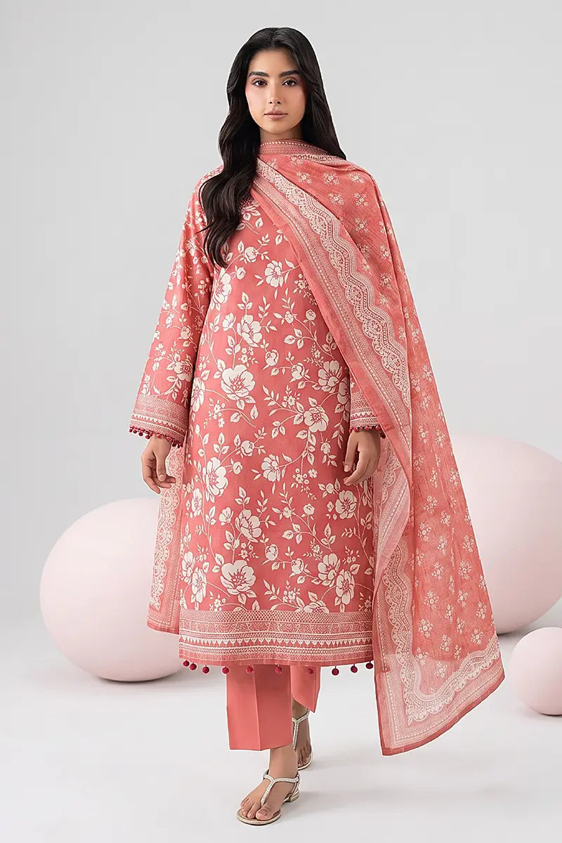 Nisha by Nishat Unstitched 3-Piece Lawn Collection (Peach)