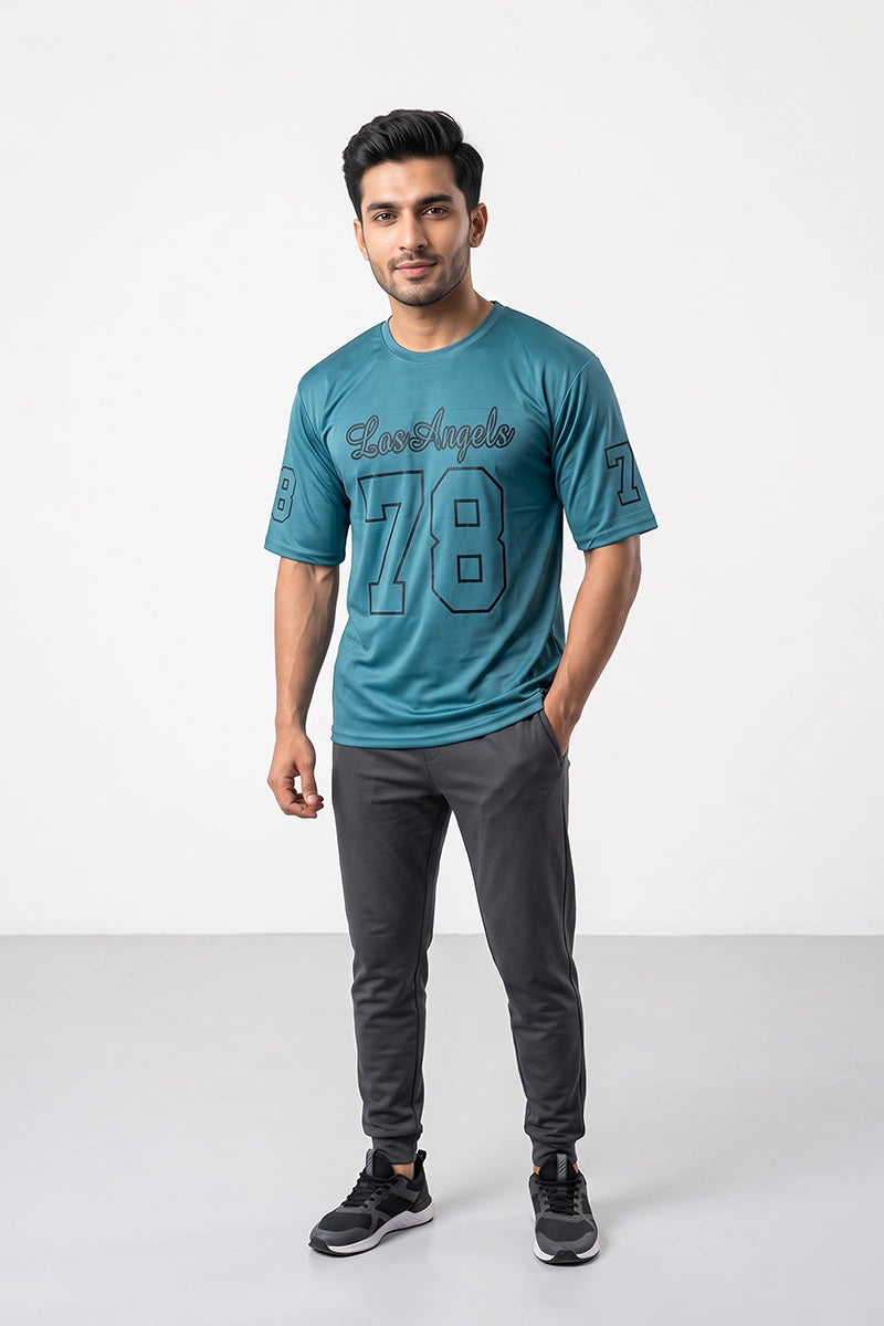 Fashion - Los Angels 78 Men’s Dry Fit Varsity T-Shirt (Teal)