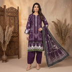 Orchid by KBC Fashion – Printed Khaddar 3 Piece Unstitched Suit – [Purple]