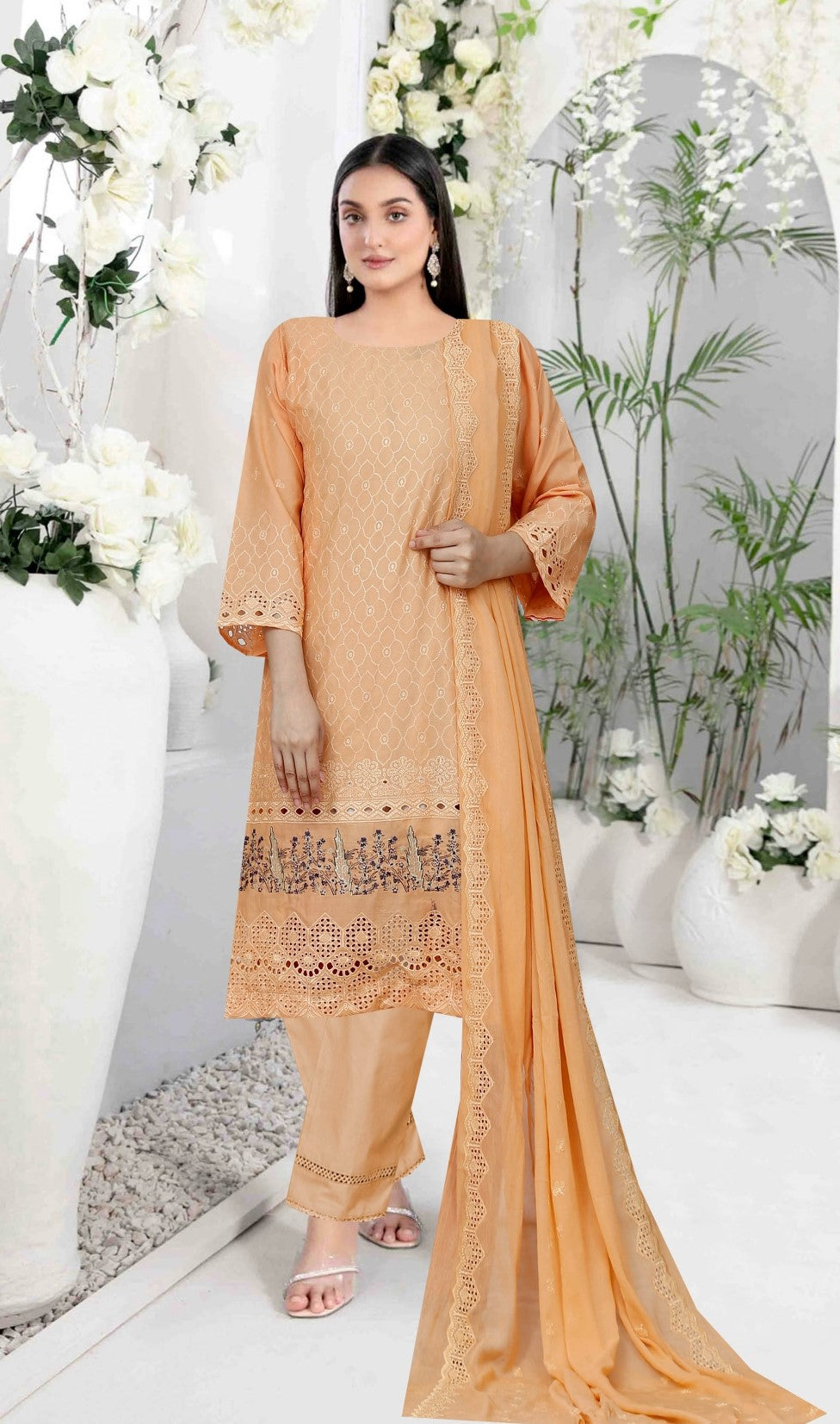 Usman Kashif – Gazal Schiffli – 3 Piece Unstitched Lawn Suit