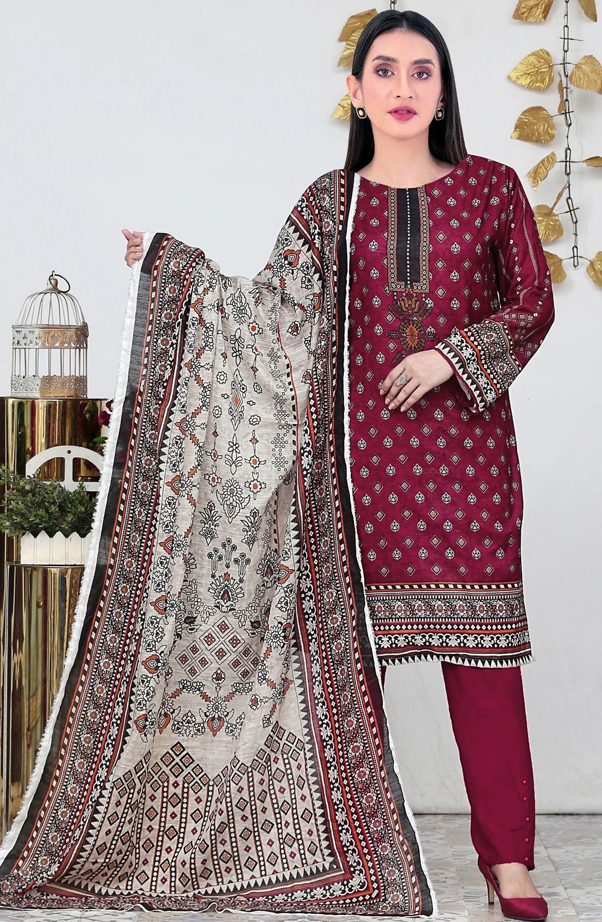USMAN KASHIF MAHIR DORIA – 3 Piece Unstitched Lawn Suit – CHP-52