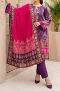 Aryana By KBC Fashion - 3PC Unstitched Printed Lawn Suit (Violent & Dark Pink)