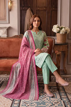 Rimal Vol 118 – Embroidered Unstitched 3-Piece Lawn Suit (Light Sage)