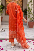 Aryana By KBC Fashion - 3PC Unstitched Printed Lawn Suit (Orange)