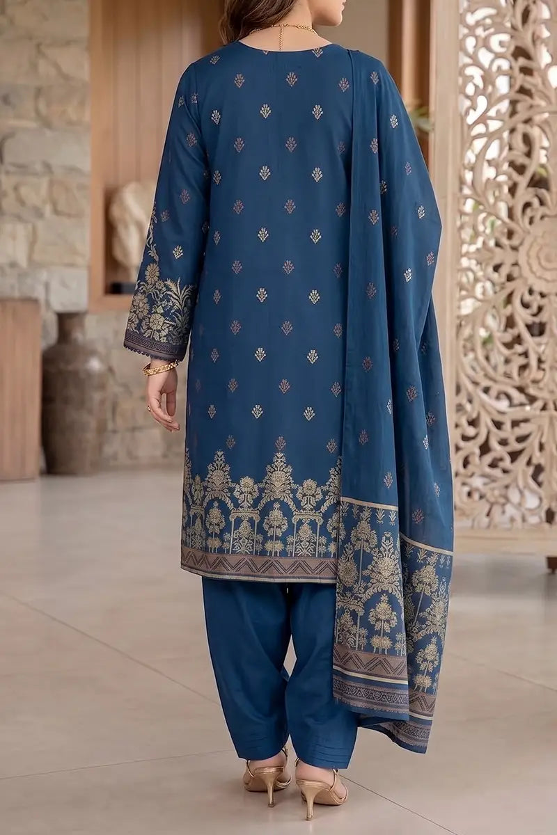 Zuni by KBC Fashion – Unstitched 3-Piece Lawn Suit (Steel Blue)