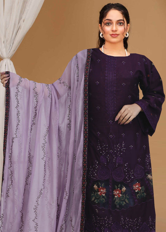 Usman Kashif Nora-Vol 1505" Lawn Embroidered 3-Piece Suit
